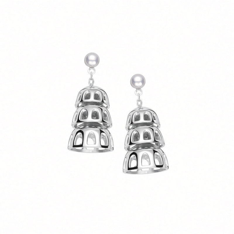 Rhythmic Tiers Pearl Earrings