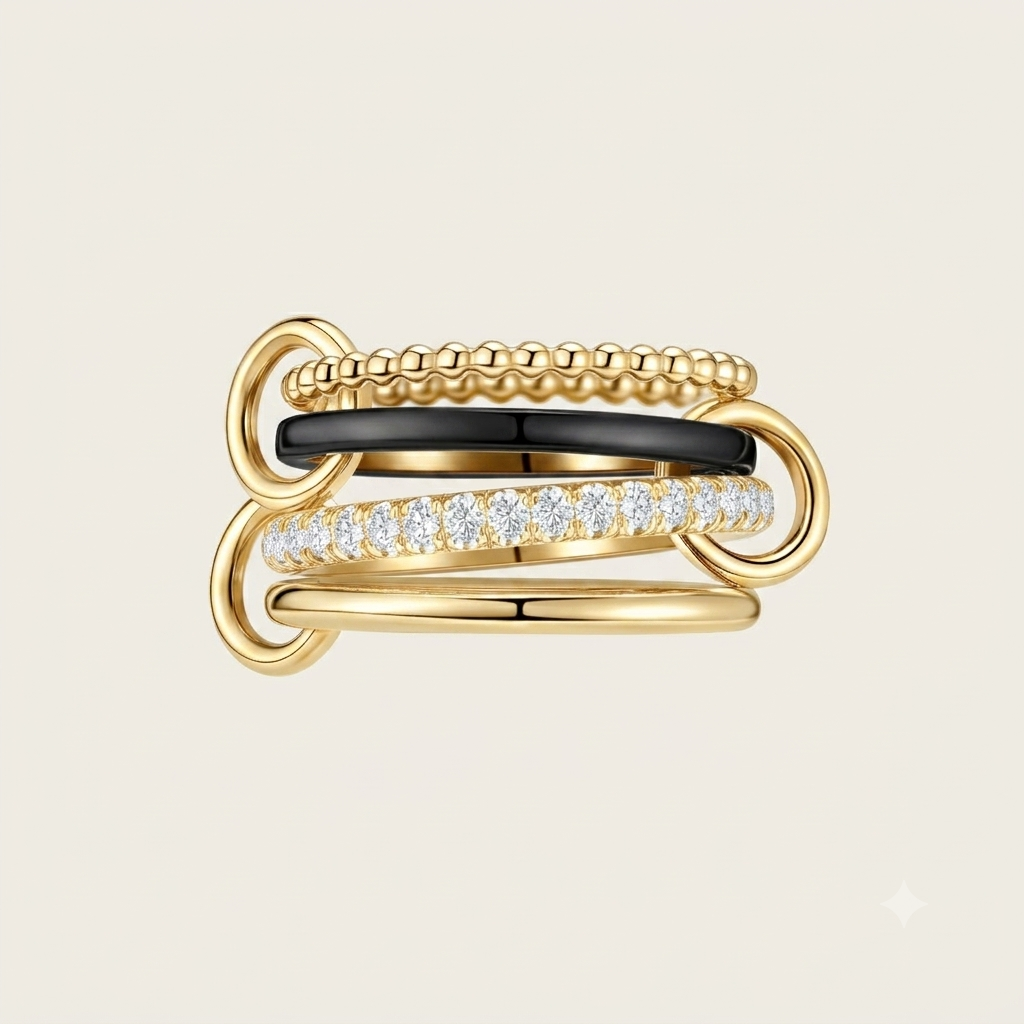 18k Gold Vermeil, Black