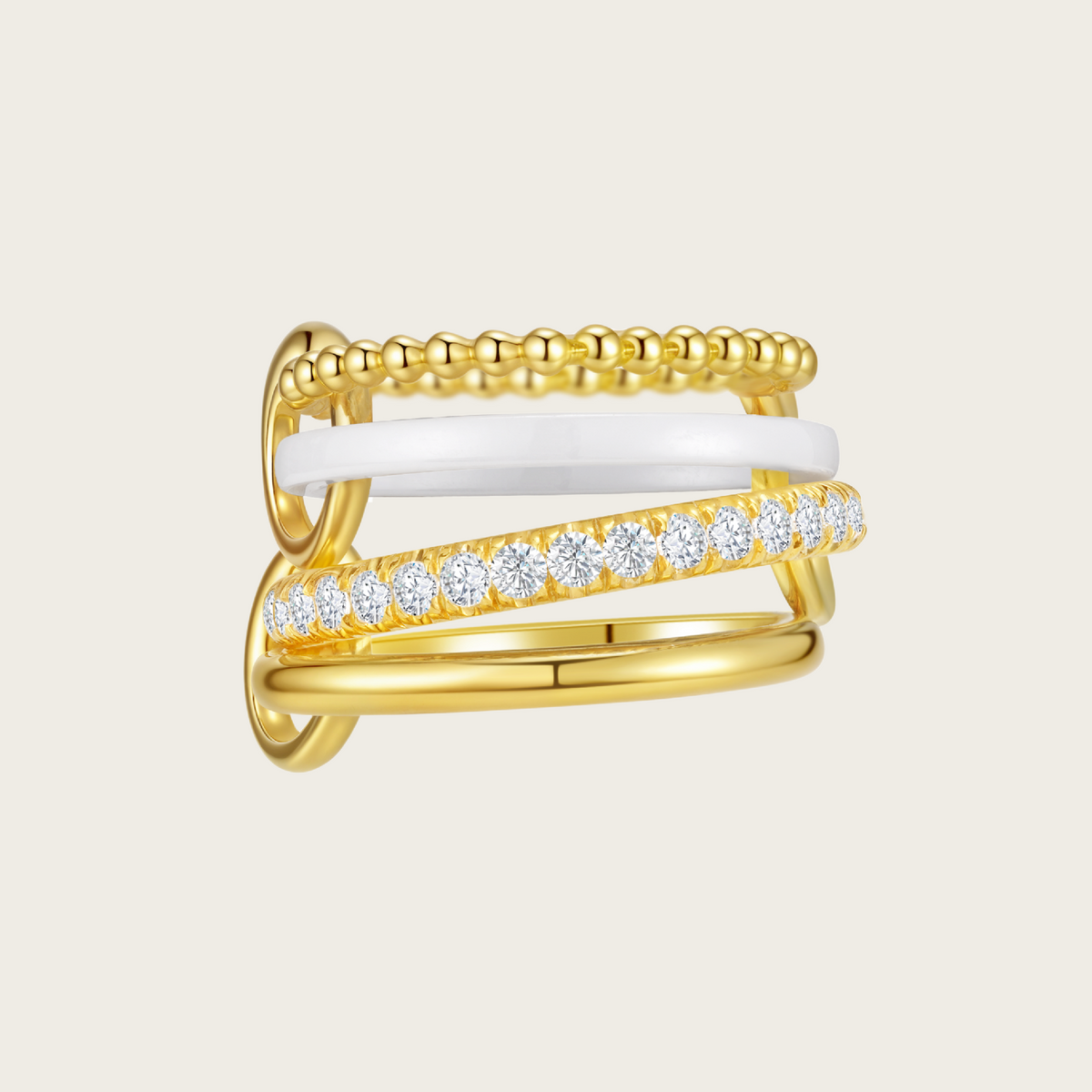 18k Gold Vermeil, White
