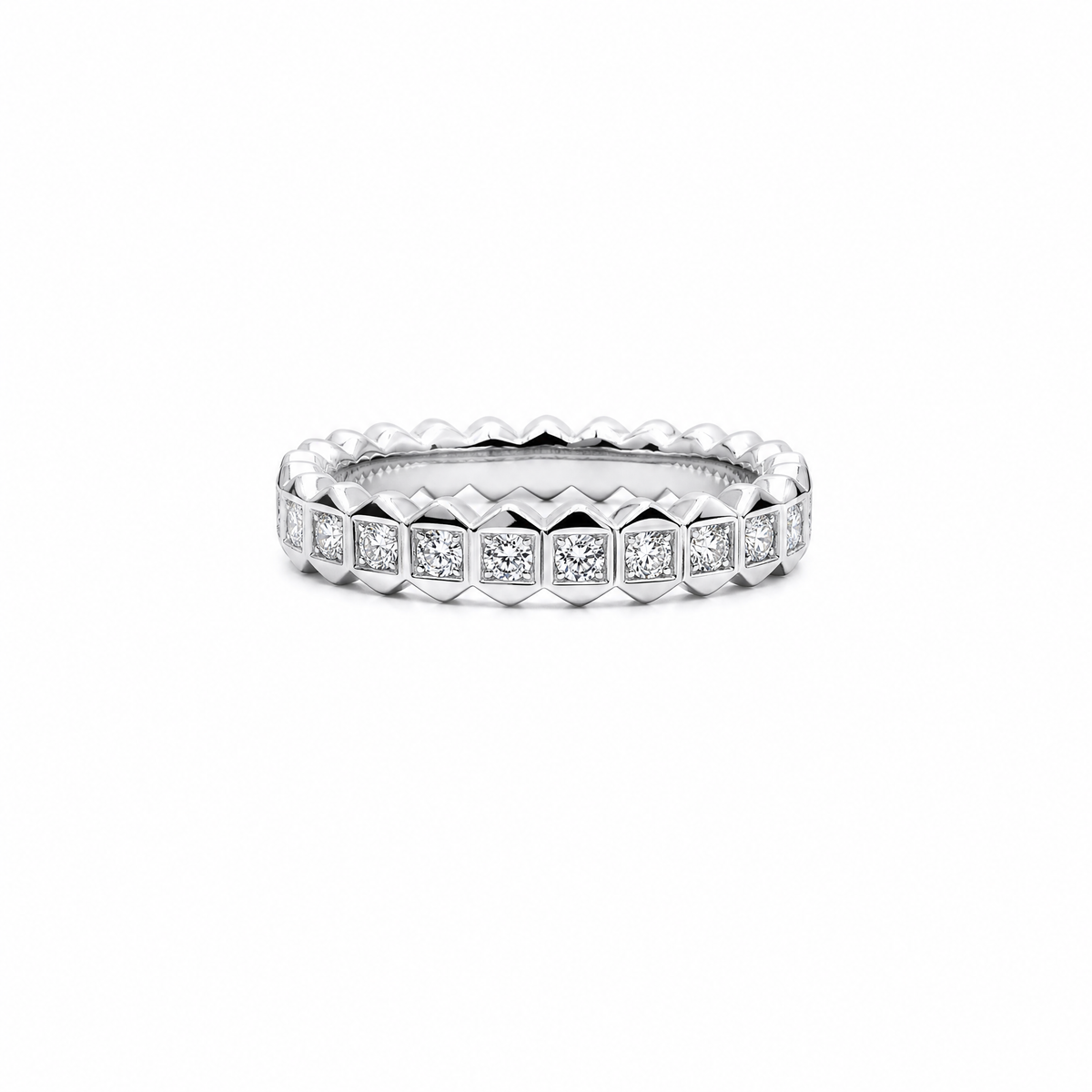Princess Cut Diamond Facet Eternity Band