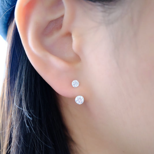 Aero Invisible-Set Floating Diamond Ear Jacket (9K Solid Gold)