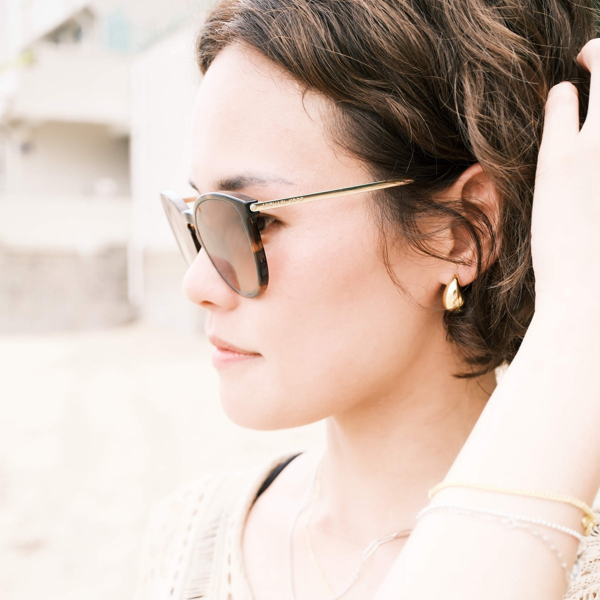 Pure Dewdrop Gold Studs