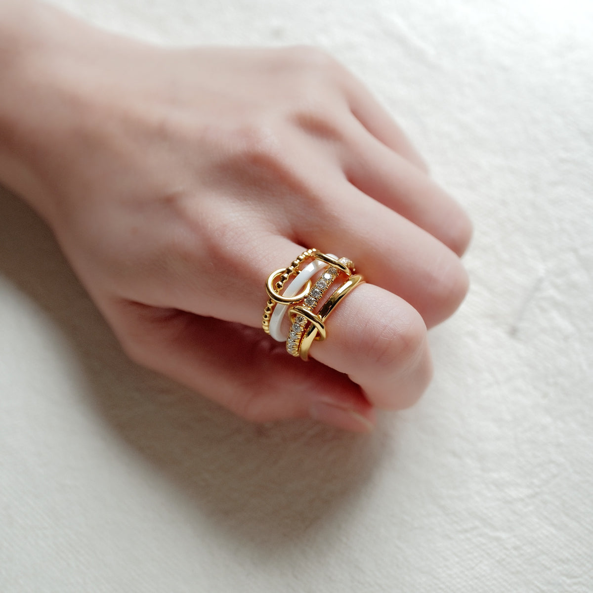 18k Gold Vermeil, White
