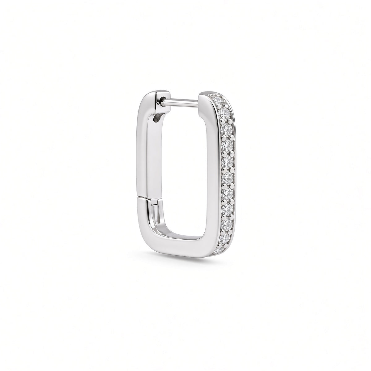 Diamond Rectangular Huggie Hoops