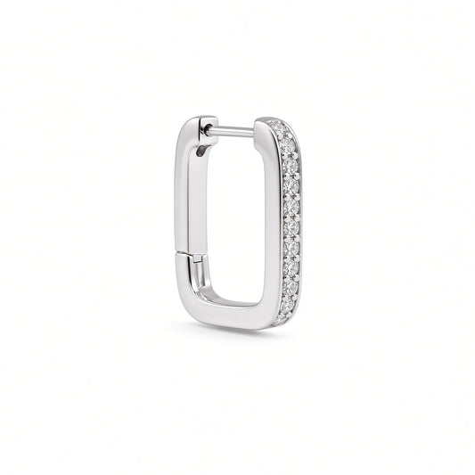 Diamond Rectangular Huggie Hoops