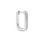 Diamond Rectangular Huggie Hoops