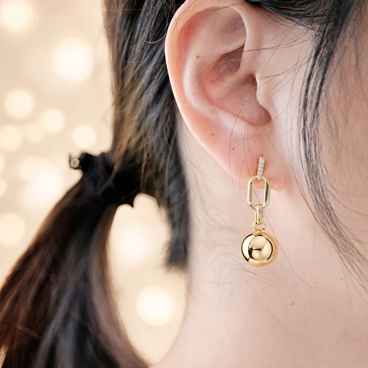 Geometric Balance Sphere Earrings