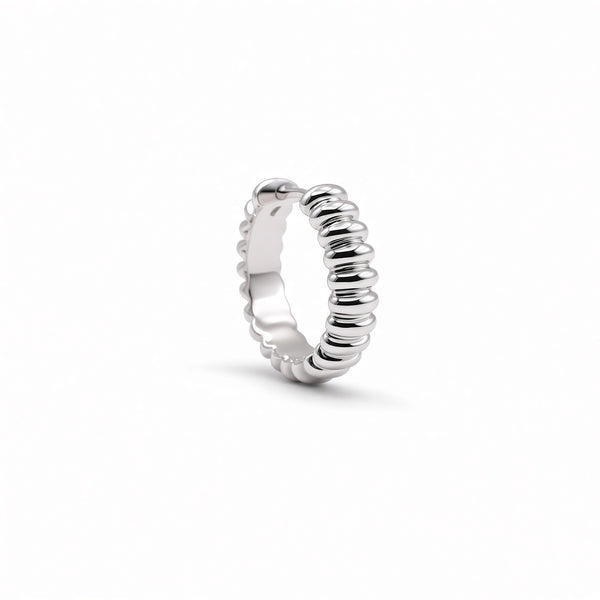 Ribbed Huggie Hoops