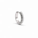 Ribbed Huggie Hoops