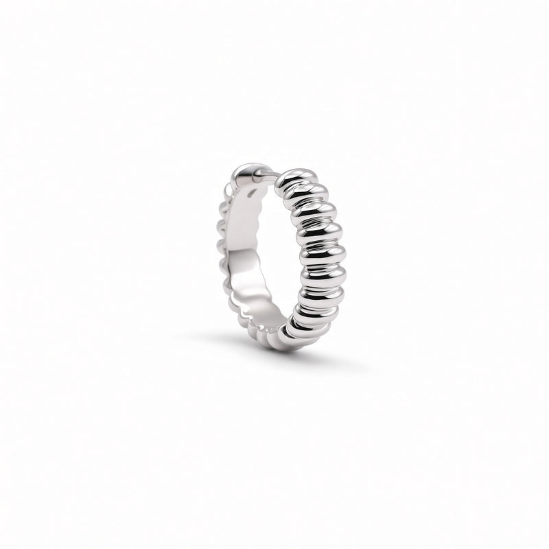 Ribbed Huggie Hoops