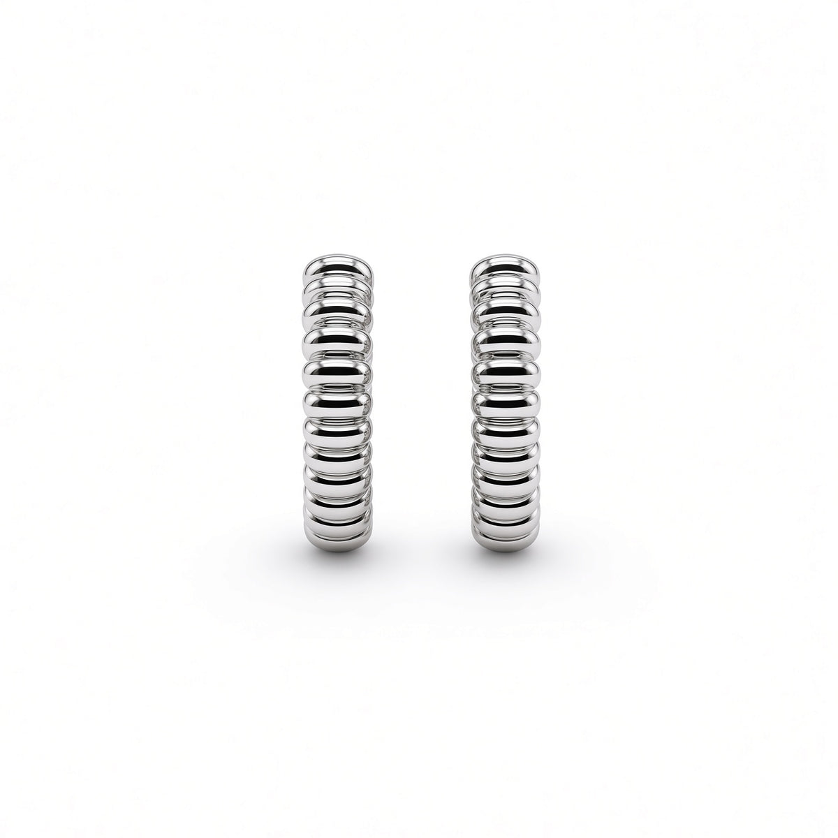 Ribbed Huggie Hoops