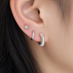 Ribbed Huggie Hoops
