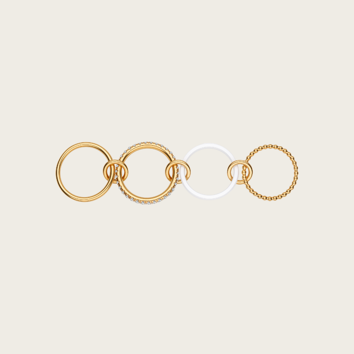 18k Gold Vermeil, White