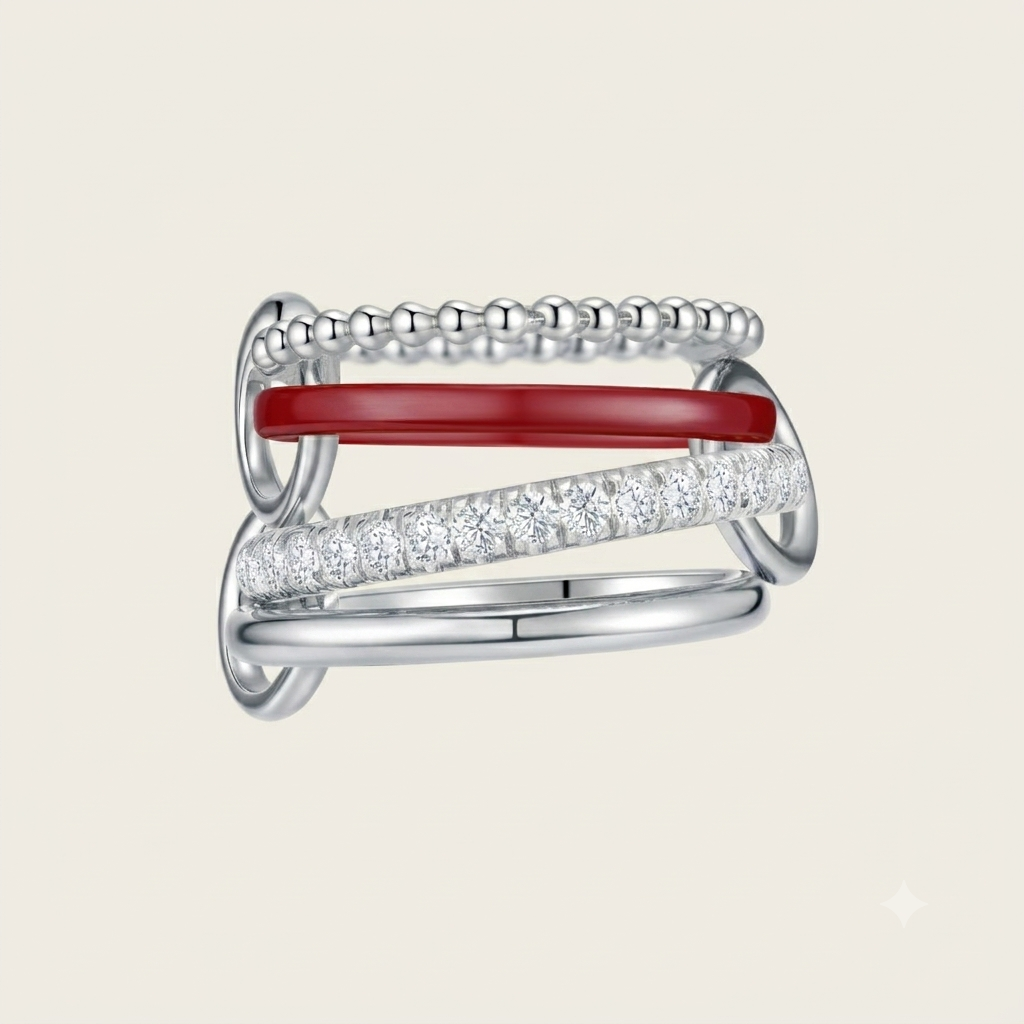 Sterling Silver, Red