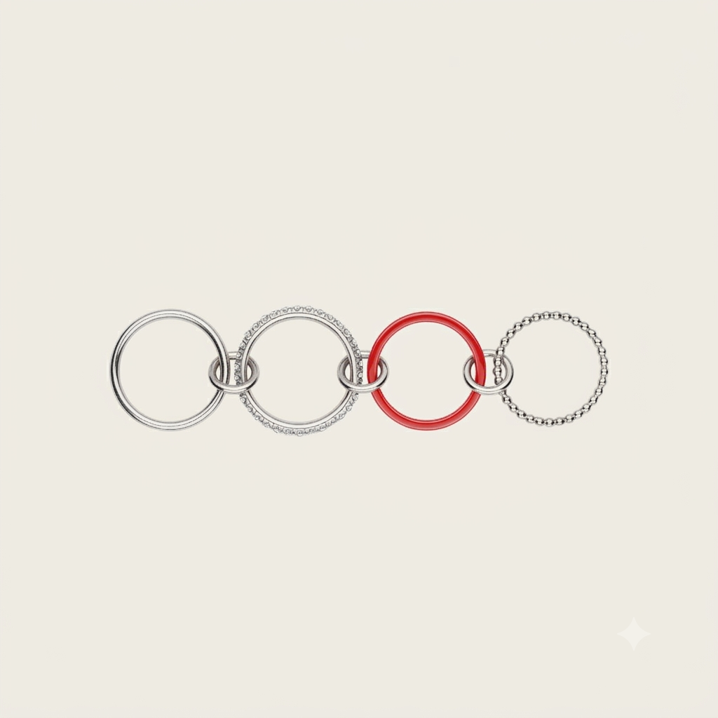 Sterling Silver, Red