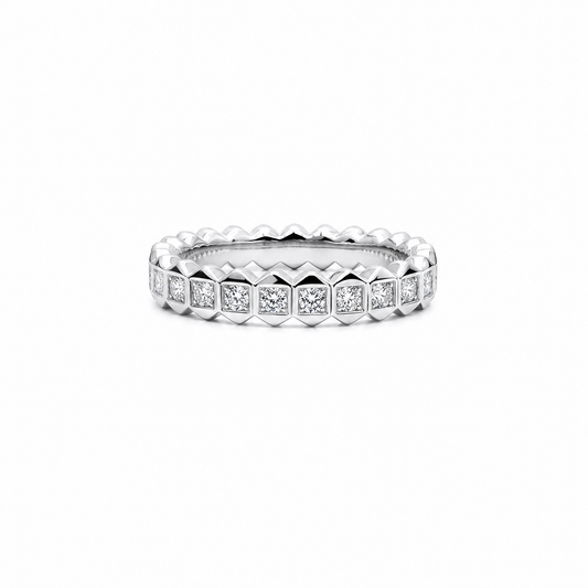 Princess Cut Diamond Facet Eternity Band