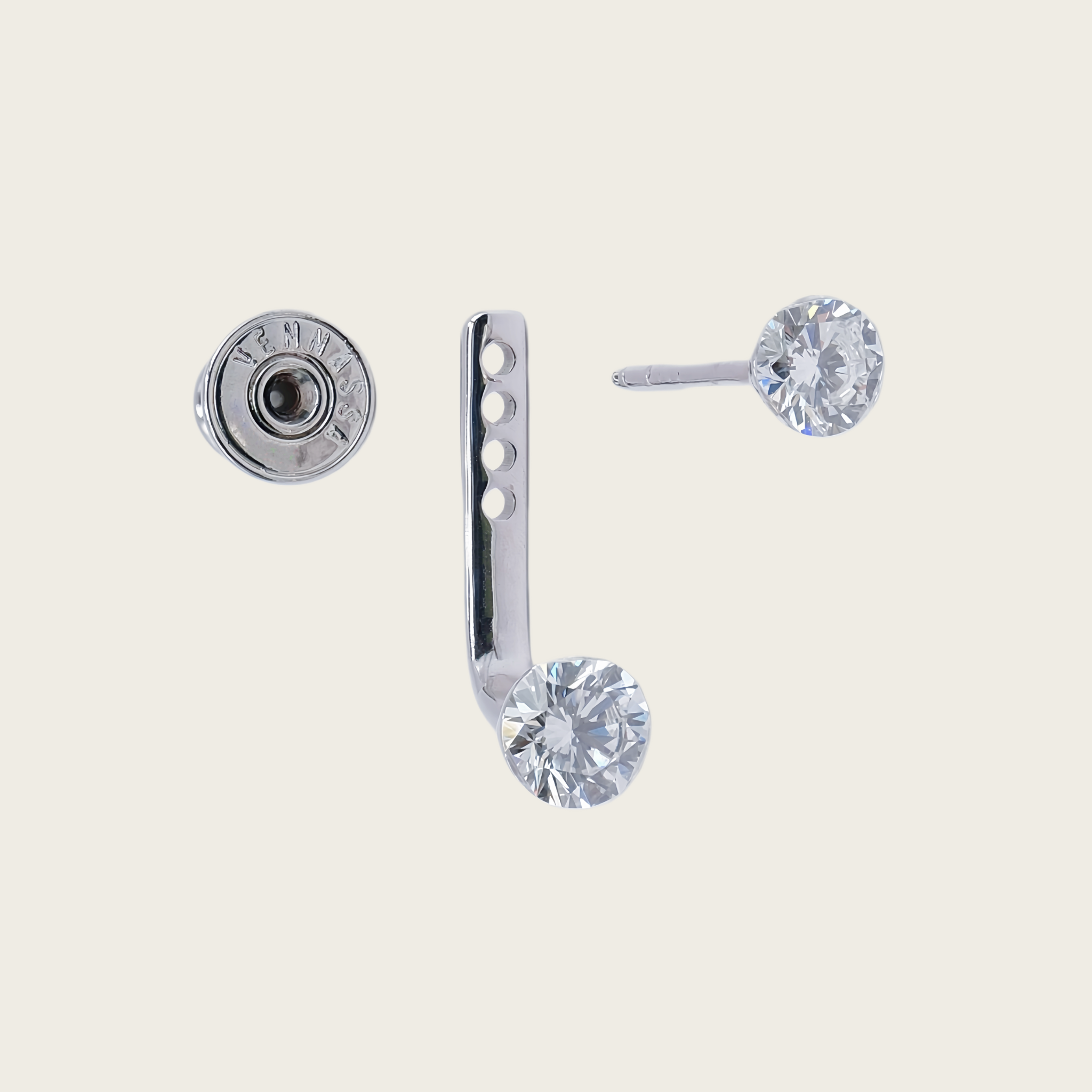 Daily Essential - Aero Invisible-Set Floating Diamond Ear Jacket (9K Solid Gold)